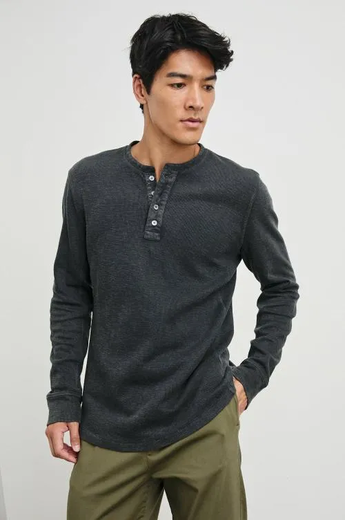 Men Rails TShirts and Polos Soto Henley Washed Black