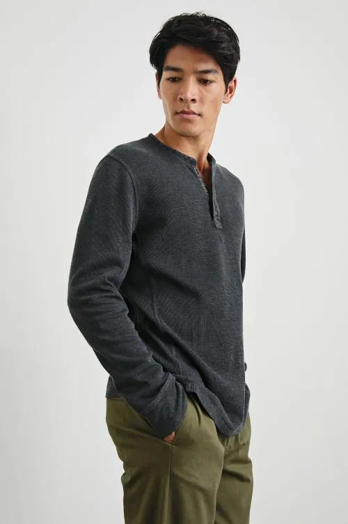Men Rails TShirts and Polos Soto Henley Washed Black Men Rails TShirts and Polos Soto Henley Washed Black