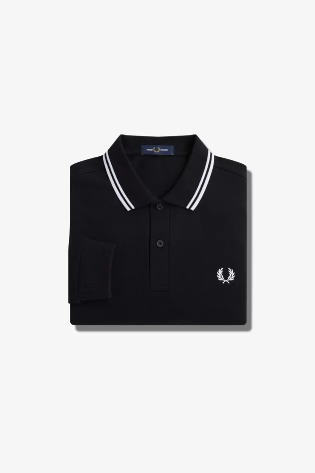 Men Rave Graphic Long Sleeve Shirt Black Fred Perry Polo Shirts