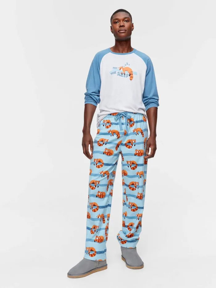 Men Red Panda Flannelette Classic Pj Pant Multi Peter Alexander Pants