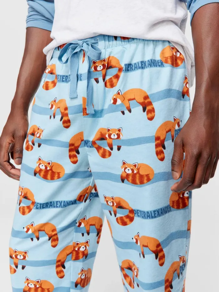 Men Red Panda Flannelette Classic Pj Pant Multi Peter Alexander Pants