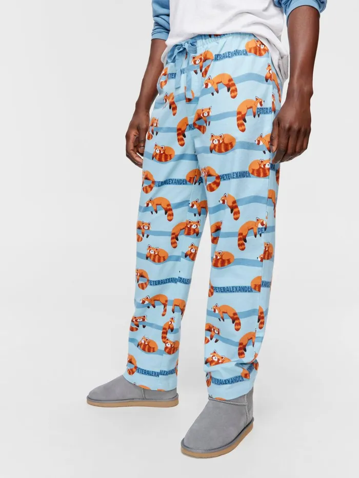 Men Red Panda Flannelette Classic Pj Pant Multi Peter Alexander Pants
