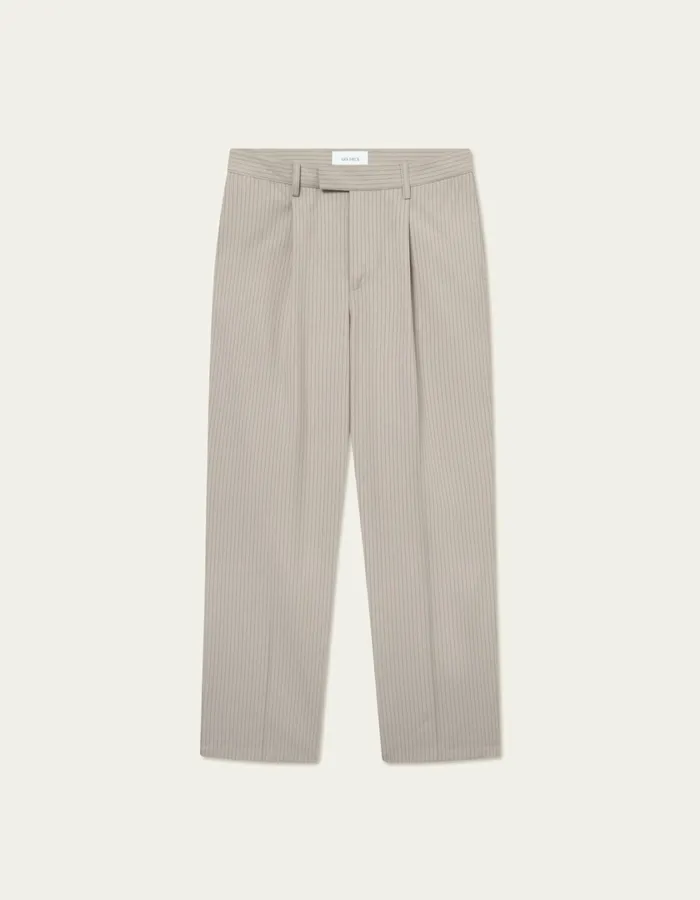 Men Reece Pleated Pinstripe Suit Pants 8211 Light SandWalnut Les Deux Pants