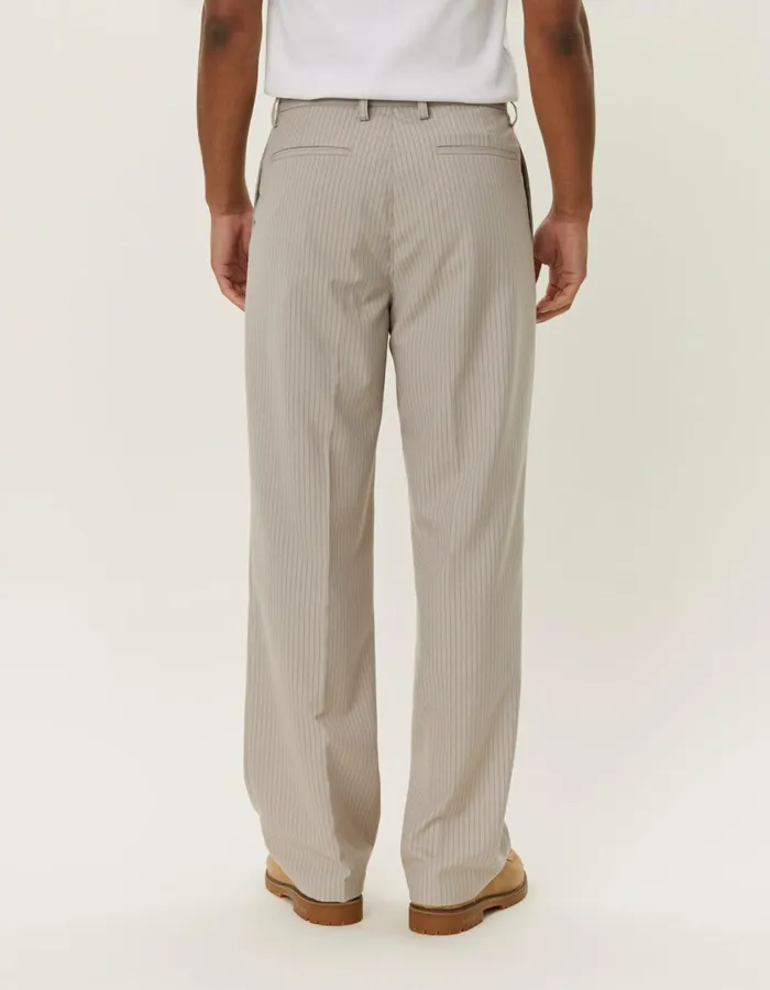 Men Reece Pleated Pinstripe Suit Pants 8211 Light SandWalnut Les Deux Pants