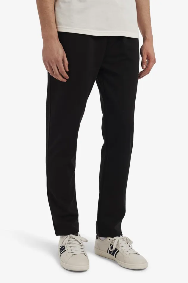 Men Reverse Tricot Track Pants Black Fred Perry Trousers