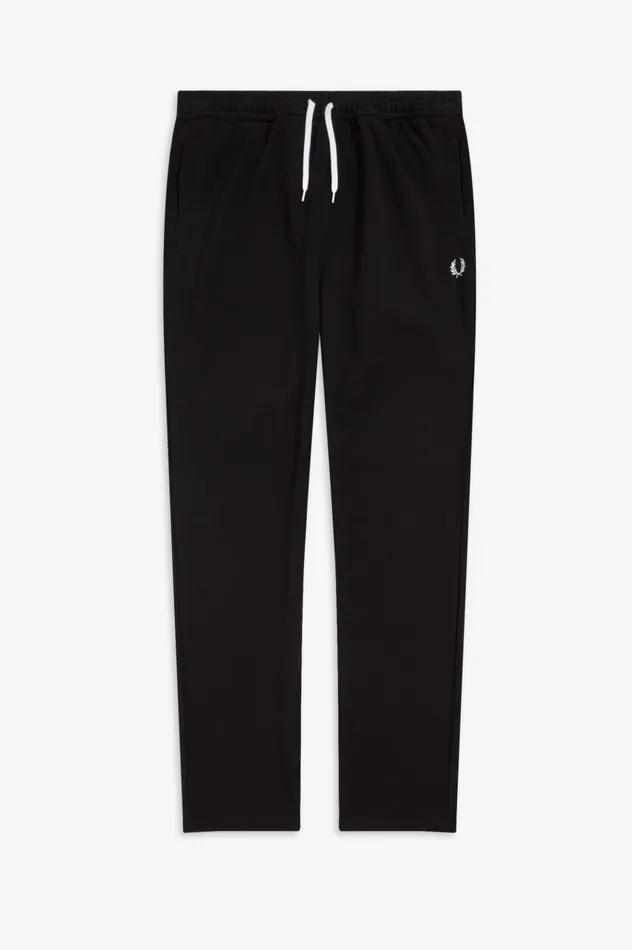 Men Reverse Tricot Track Pants Black Fred Perry Trousers