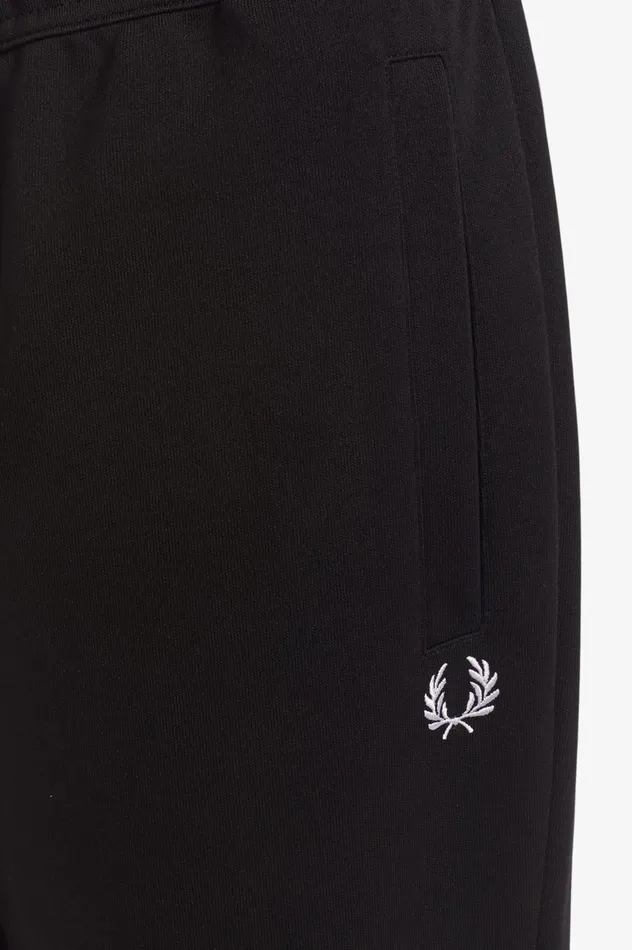 Men Reverse Tricot Track Pants Black Fred Perry Trousers