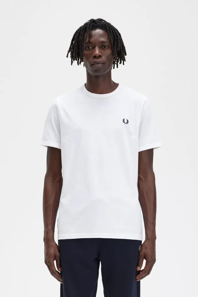 Men Ringer TShirt White Fred Perry TShirts