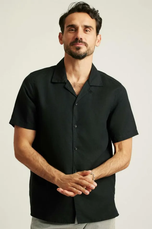 Men Riviera Cabana Shirt Black Bonobos Short Sleeve Shirts