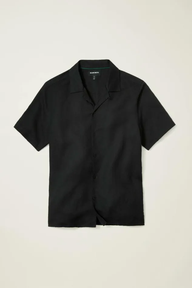 Men Riviera Cabana Shirt Black Bonobos Short Sleeve Shirts