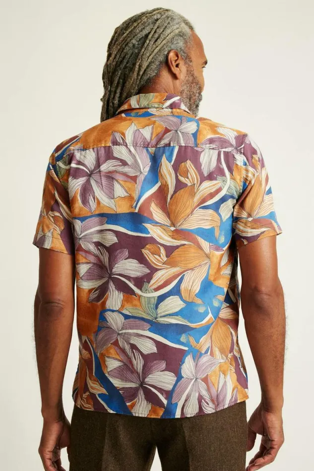 Men Riviera Cabana Shirt Rustic Floral Bonobos Short Sleeve Shirts