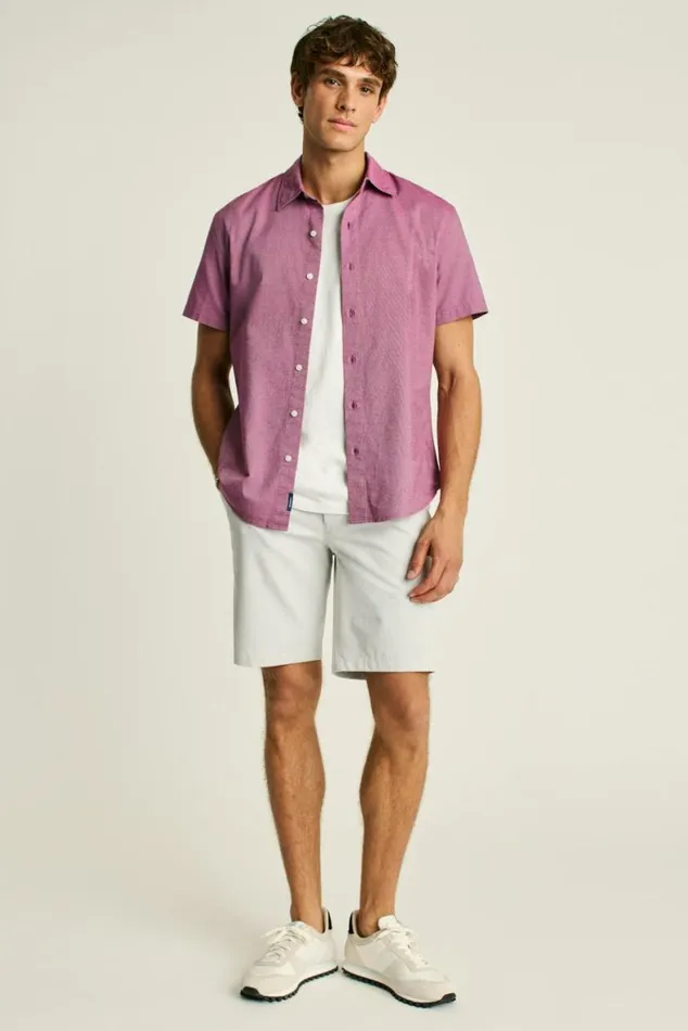 Men Riviera Short Sleeve Shirt Berry Oxford Bonobos Short Sleeve Shirts