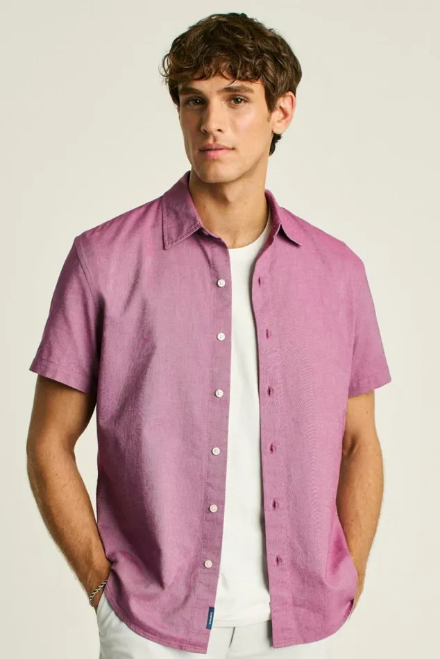 Men Riviera Short Sleeve Shirt Berry Oxford Bonobos Short Sleeve Shirts