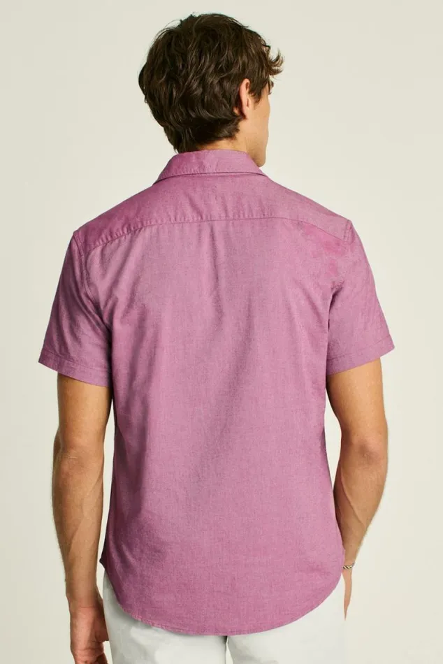 Men Riviera Short Sleeve Shirt Berry Oxford Bonobos Short Sleeve Shirts