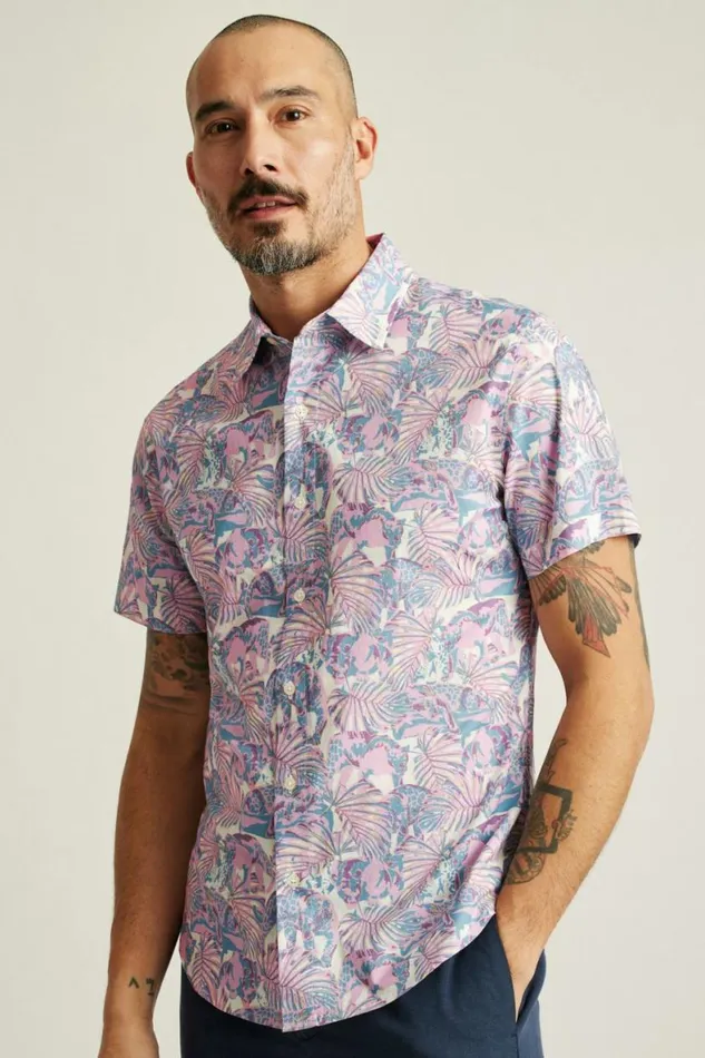 Men Riviera Short Sleeve Shirt Lavender Prowlers Bonobos Short Sleeve Shirts
