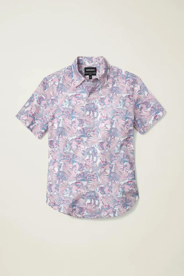 Men Riviera Short Sleeve Shirt Lavender Prowlers Bonobos Short Sleeve Shirts