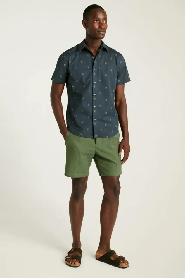 Men Riviera Short Sleeve Shirt Navy Palm Palooza Bonobos Short Sleeve Shirts