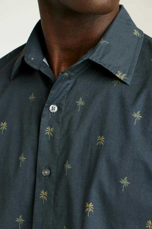 Men Riviera Short Sleeve Shirt Navy Palm Palooza Bonobos Short Sleeve Shirts