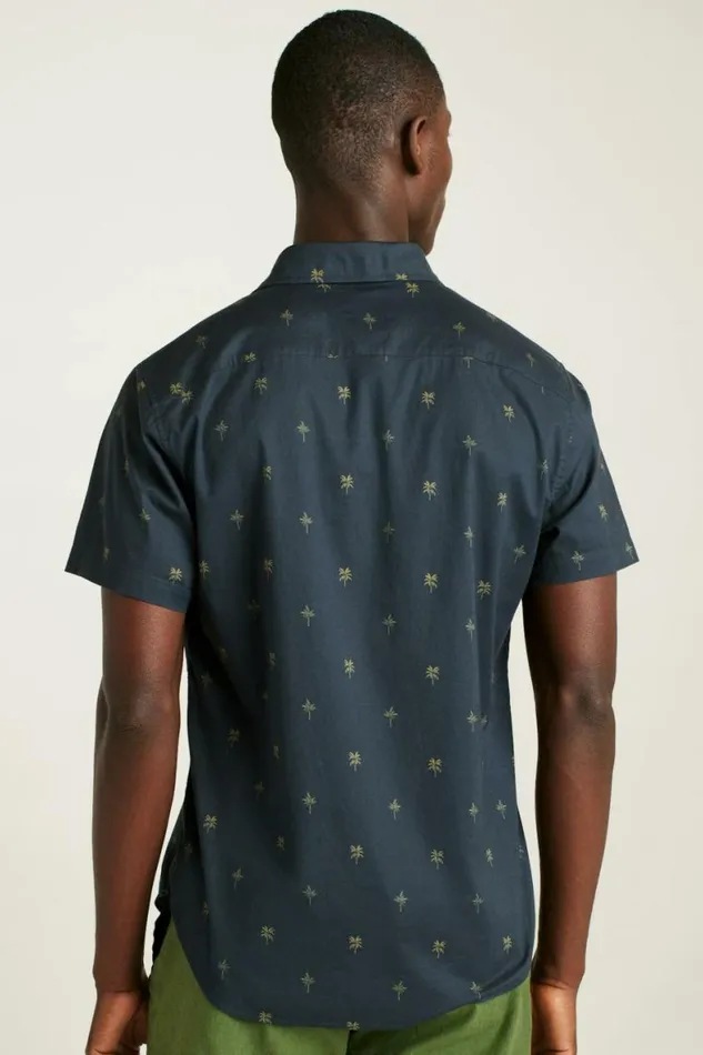 Men Riviera Short Sleeve Shirt Navy Palm Palooza Bonobos Short Sleeve Shirts