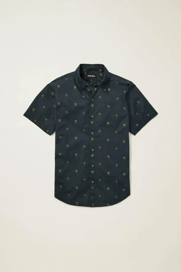 Men Riviera Short Sleeve Shirt Navy Palm Palooza Bonobos Short Sleeve Shirts