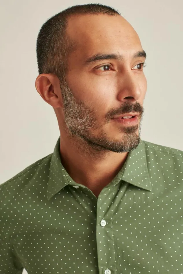 Men Riviera Short Sleeve Shirt Olive Dot Bonobos Short Sleeve Shirts