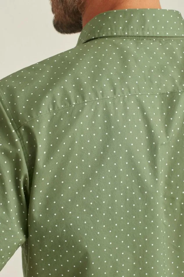 Men Riviera Short Sleeve Shirt Olive Dot Bonobos Short Sleeve Shirts