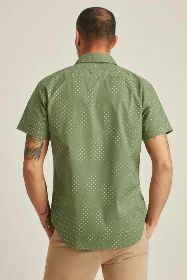 Men Riviera Short Sleeve Shirt Olive Dot Bonobos Short Sleeve Shirts