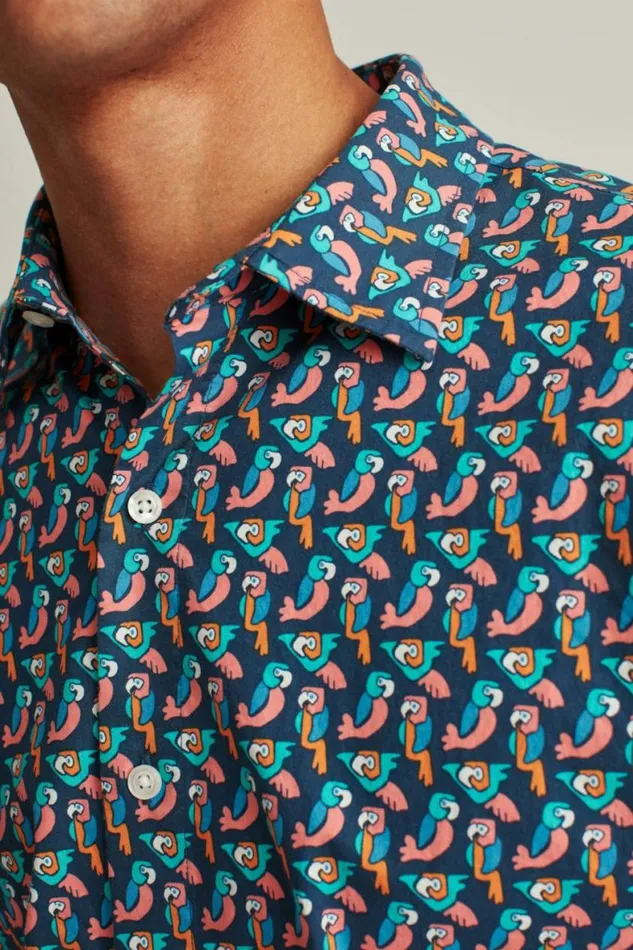 Men Riviera Short Sleeve Shirt Parrot Geo Bonobos Short Sleeve Shirts