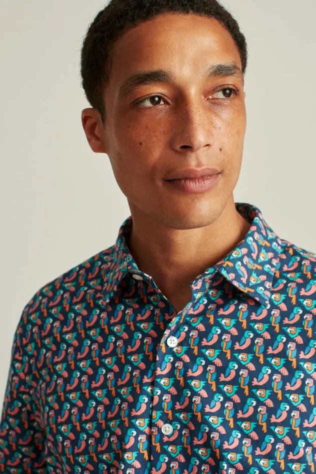 Men Riviera Short Sleeve Shirt Parrot Geo Bonobos Short Sleeve Shirts