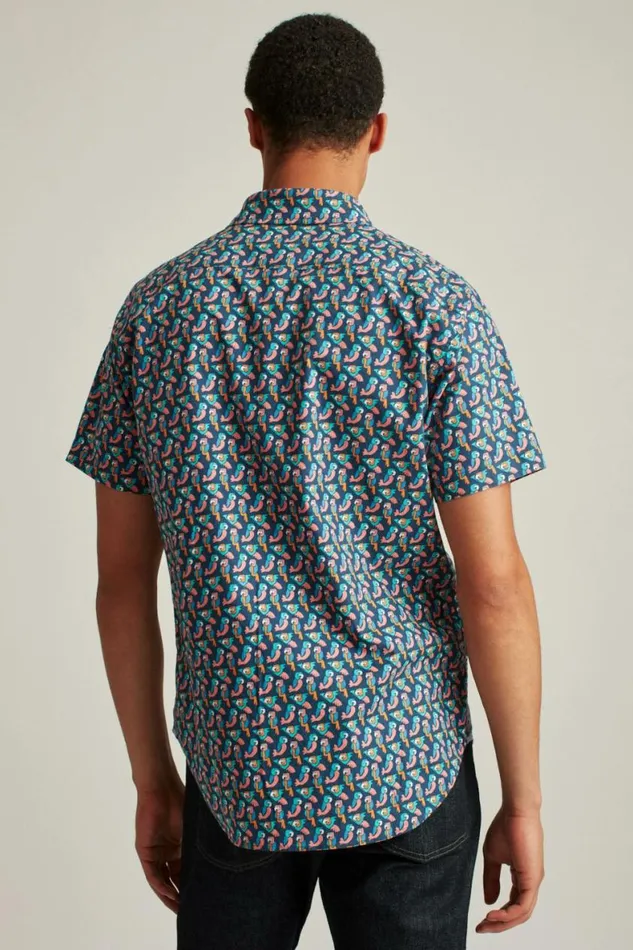 Men Riviera Short Sleeve Shirt Parrot Geo Bonobos Short Sleeve Shirts