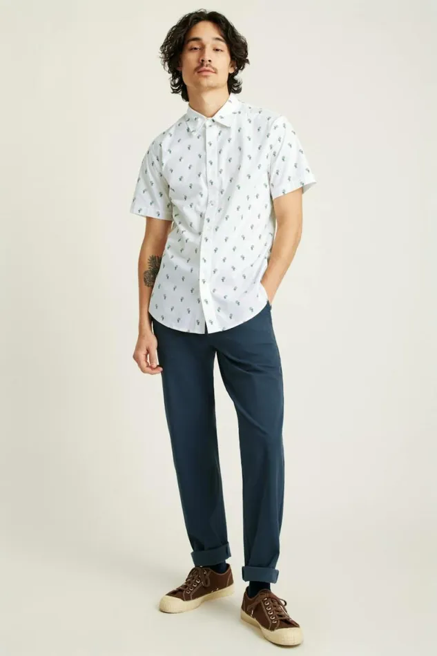 Men Riviera Short Sleeve Shirt White Daisies Bonobos Short Sleeve Shirts