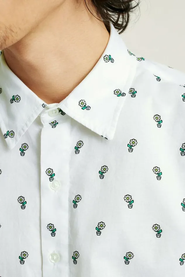 Men Riviera Short Sleeve Shirt White Daisies Bonobos Short Sleeve Shirts