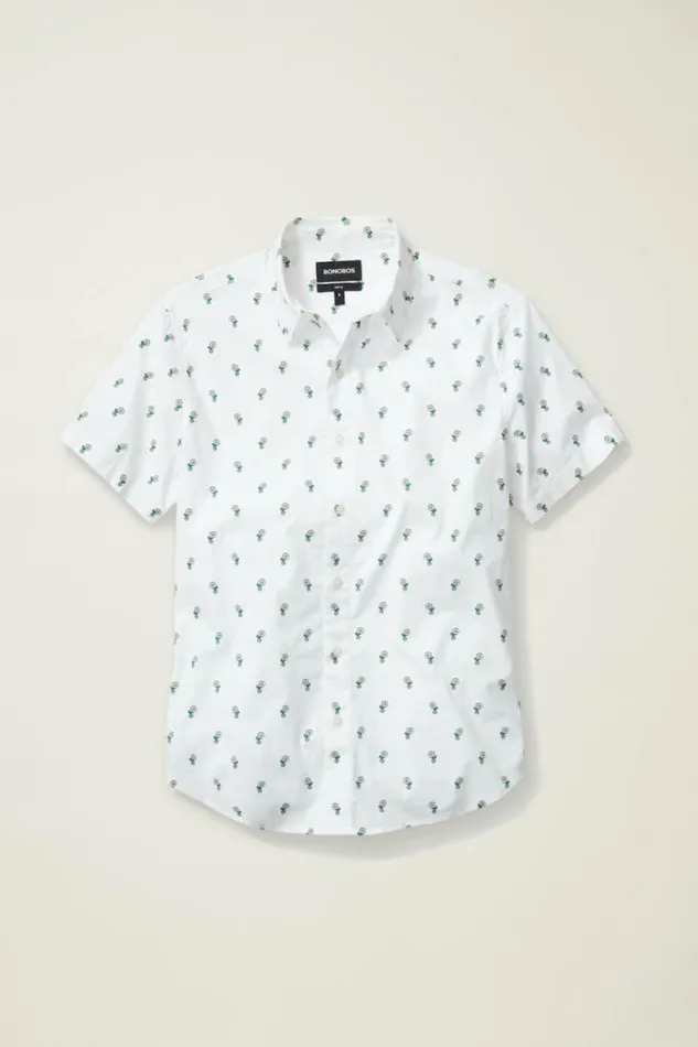 Men Riviera Short Sleeve Shirt White Daisies Bonobos Short Sleeve Shirts