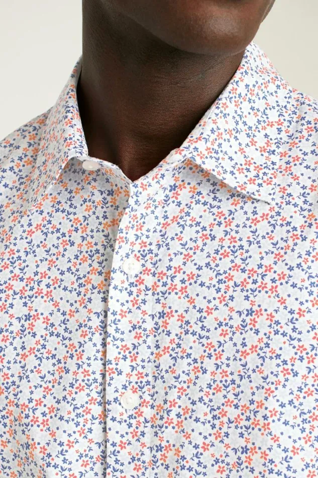 Men Riviera Short Sleeve Shirt White Peyton Floral Bonobos Short Sleeve Shirts