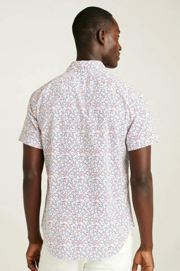 Men Riviera Short Sleeve Shirt White Peyton Floral Bonobos Short Sleeve Shirts