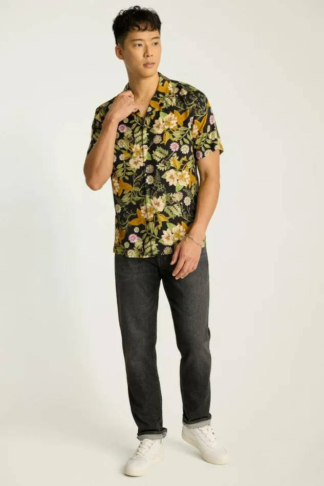 Men Riviera Silk Blend Cabana Shirt Enchanted Floral Bonobos Short Sleeve Shirts Men Riviera Silk Blend Cabana Shirt Enchanted Floral Bonobos Short Sleeve Shirts