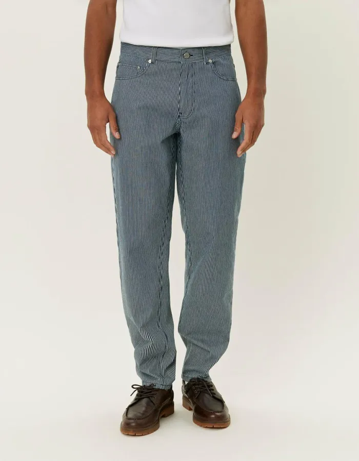 Men Ryder Stripe Pants 8211 NavyIvory Les Deux Pants