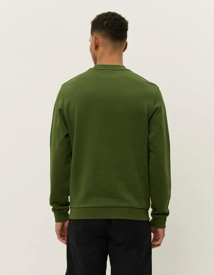 Men Scandinavian Sweatshirt 8211 Chive GreenWhite Les Deux HoodiesSweatshirts
