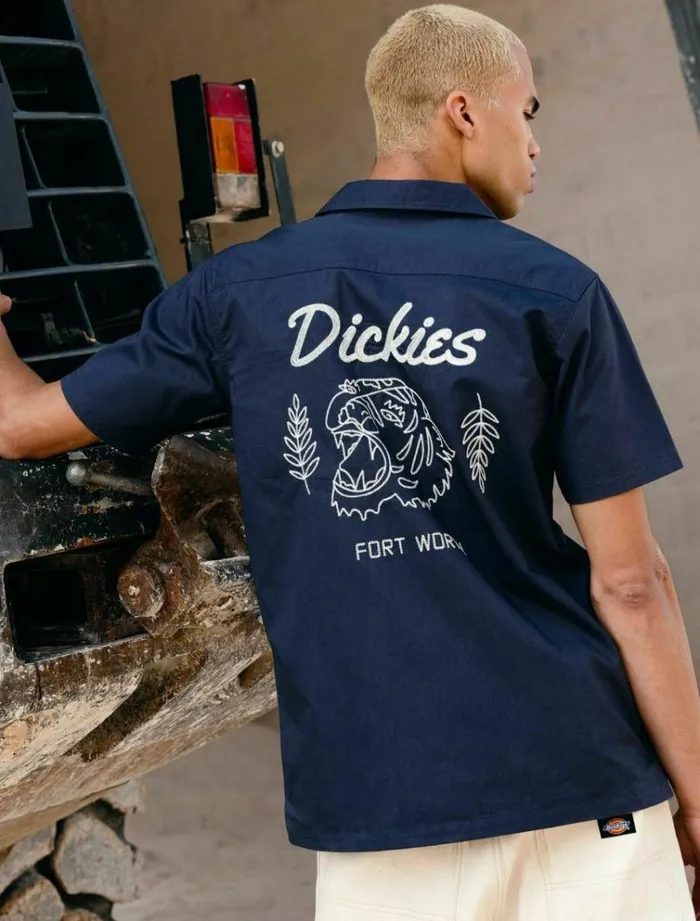 Men Shirts Dickies Halma Shirt Navy Blue