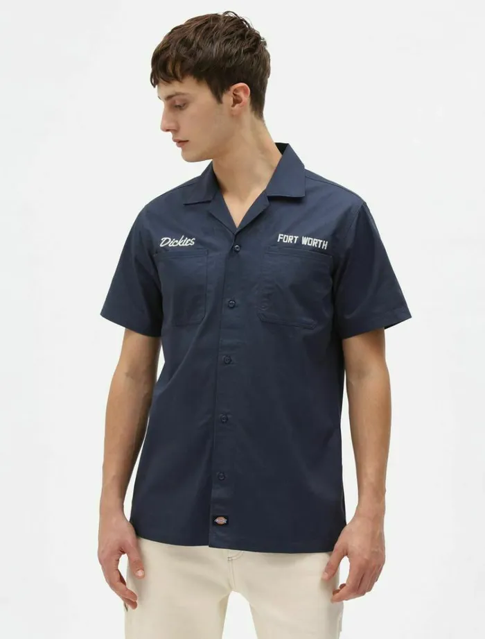 Men Shirts Dickies Halma Shirt Navy Blue