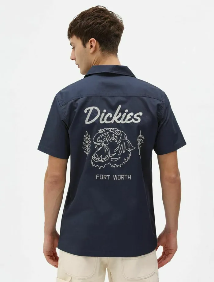 Men Shirts Dickies Halma Shirt Navy Blue