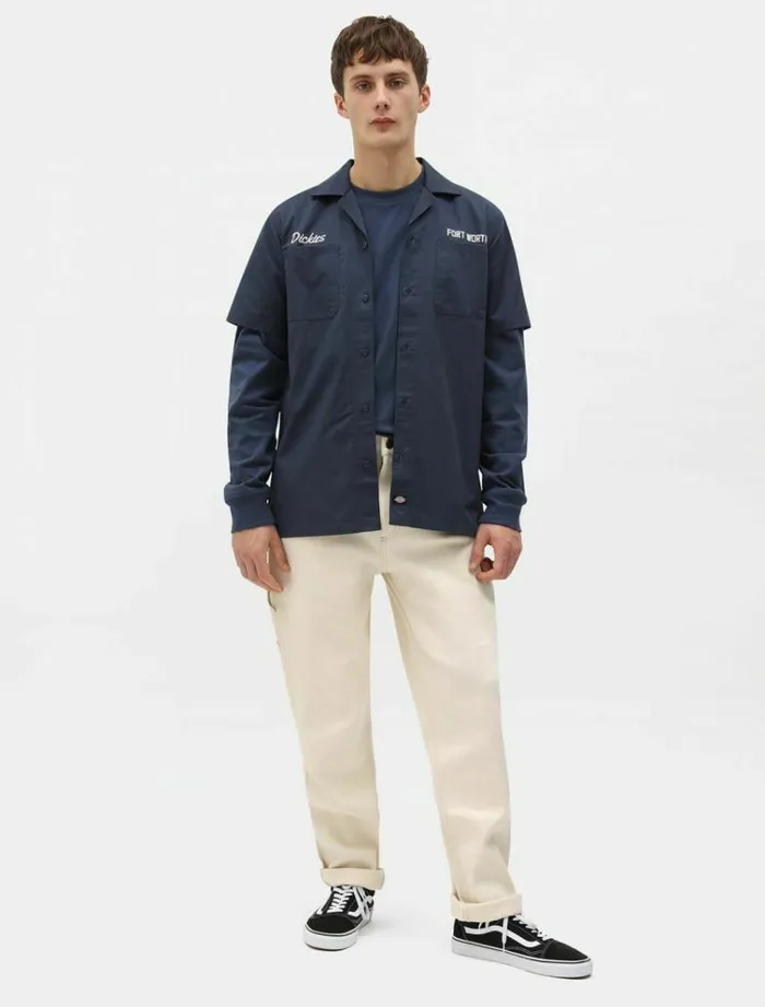 Men Shirts Dickies Halma Shirt Navy Blue