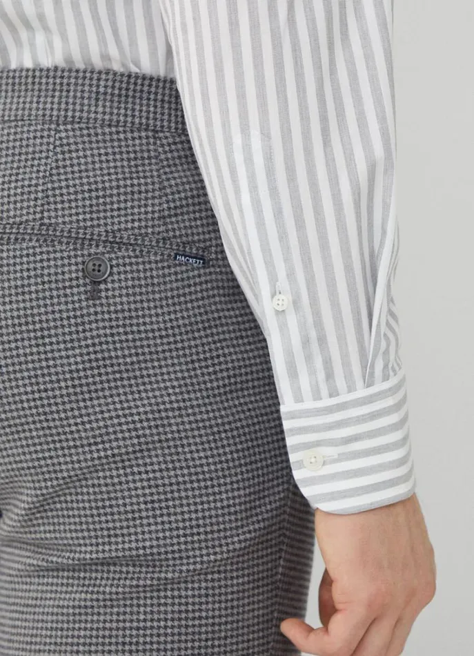 Men Shirts Hackett London Slim Fit Bengal Striped Shirt Greywhite