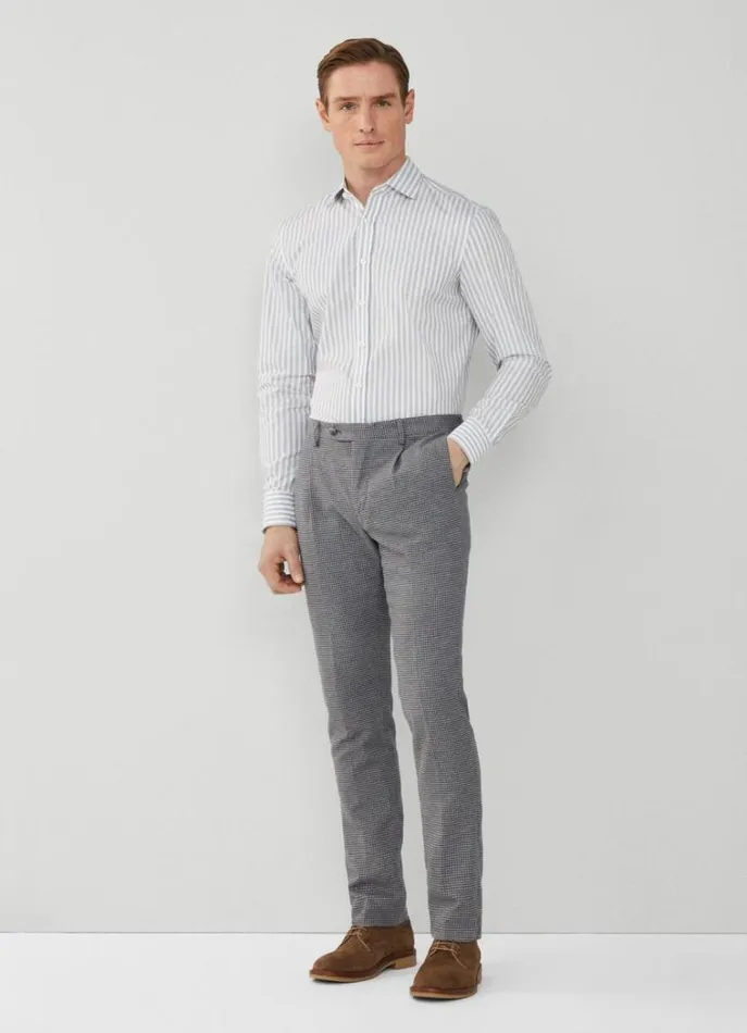 Men Shirts Hackett London Slim Fit Bengal Striped Shirt Greywhite