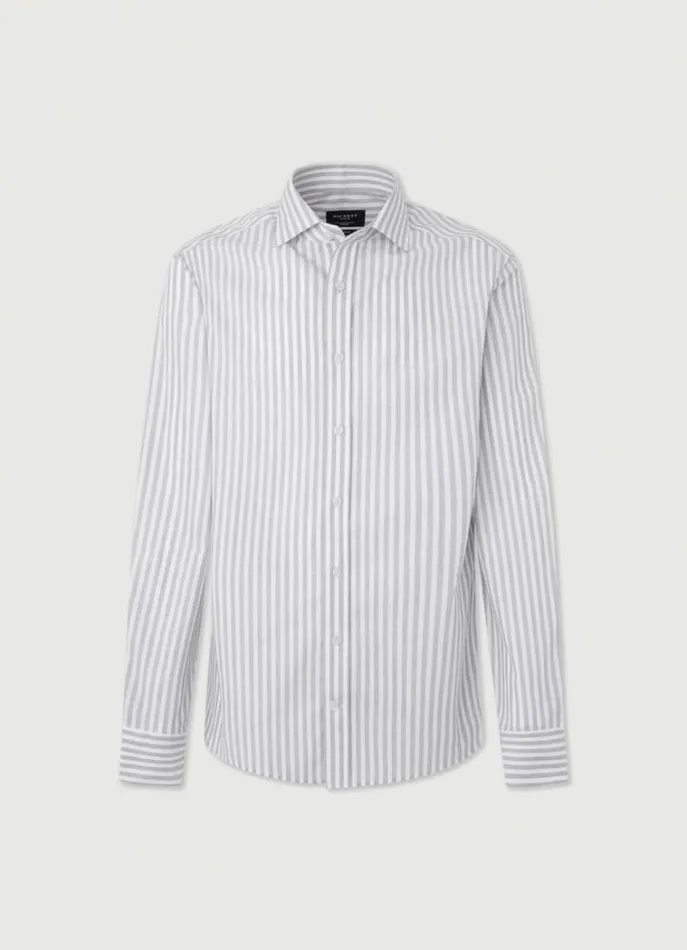 Men Shirts Hackett London Slim Fit Bengal Striped Shirt Greywhite