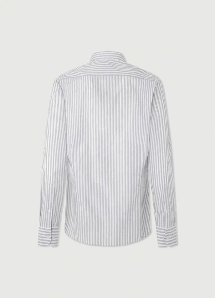 Men Shirts Hackett London Slim Fit Bengal Striped Shirt Greywhite