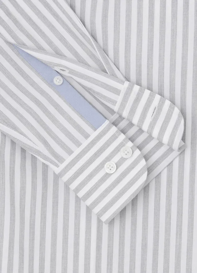 Men Shirts Hackett London Slim Fit Bengal Striped Shirt Greywhite