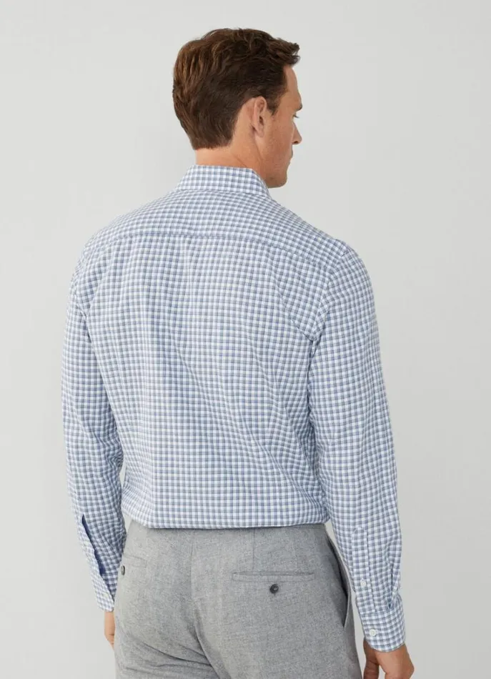 Men Shirts Hackett London Slim Fit Check Shirt Navywhite