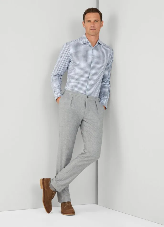 Men Shirts Hackett London Slim Fit Check Shirt Navywhite