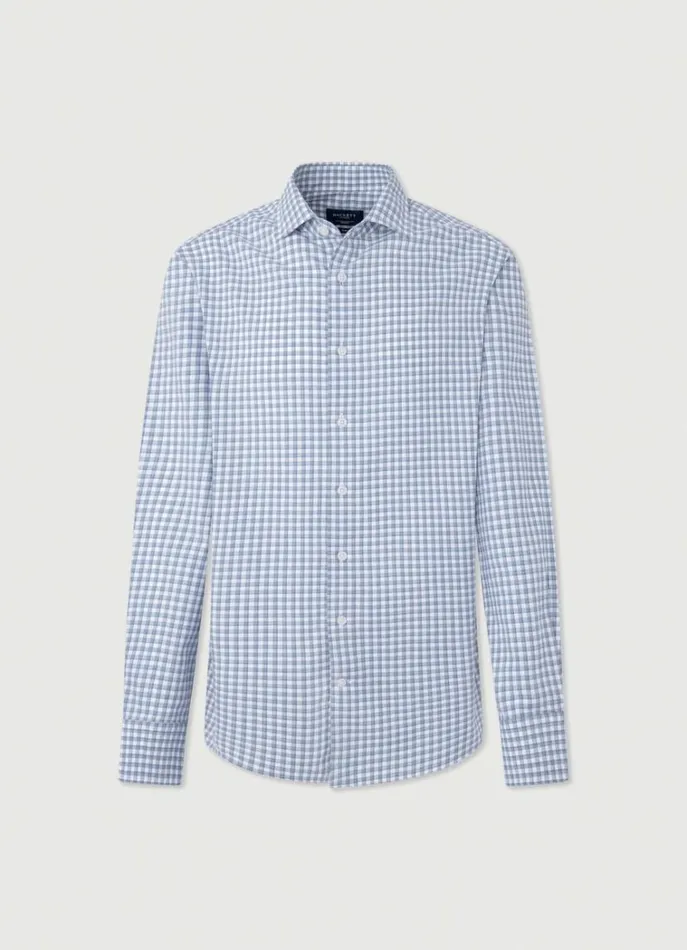 Men Shirts Hackett London Slim Fit Check Shirt Navywhite